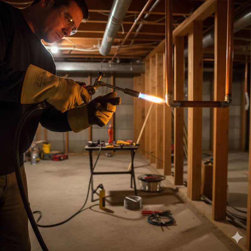 Instalação profissional de canos