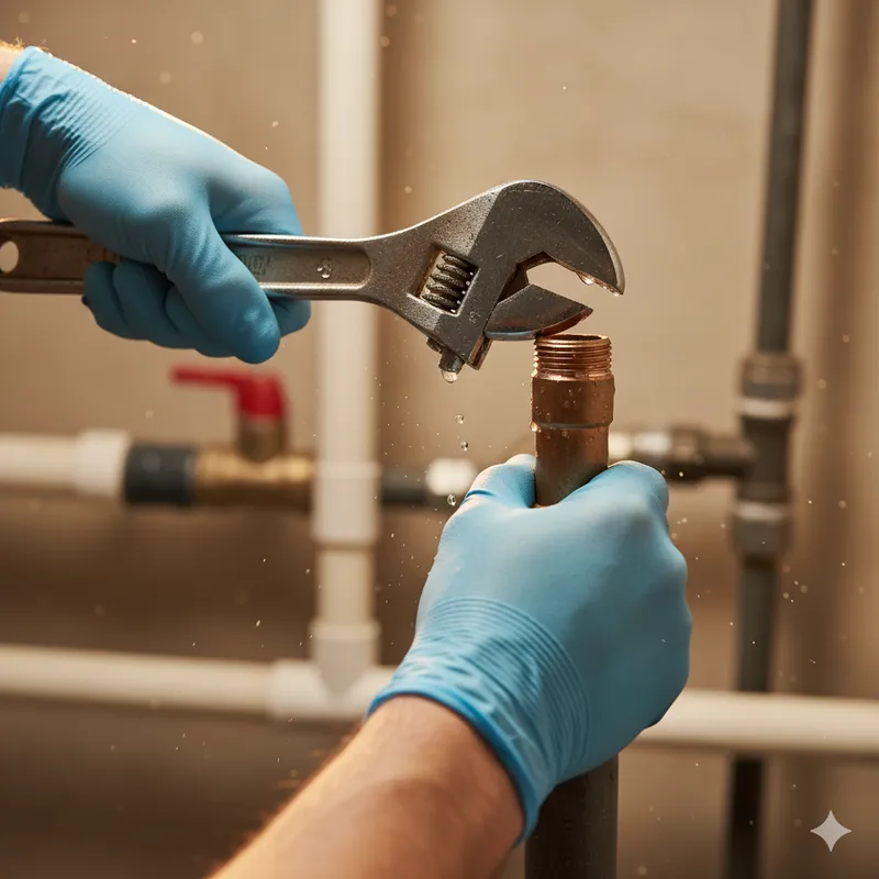 Reparação de fuga em curso