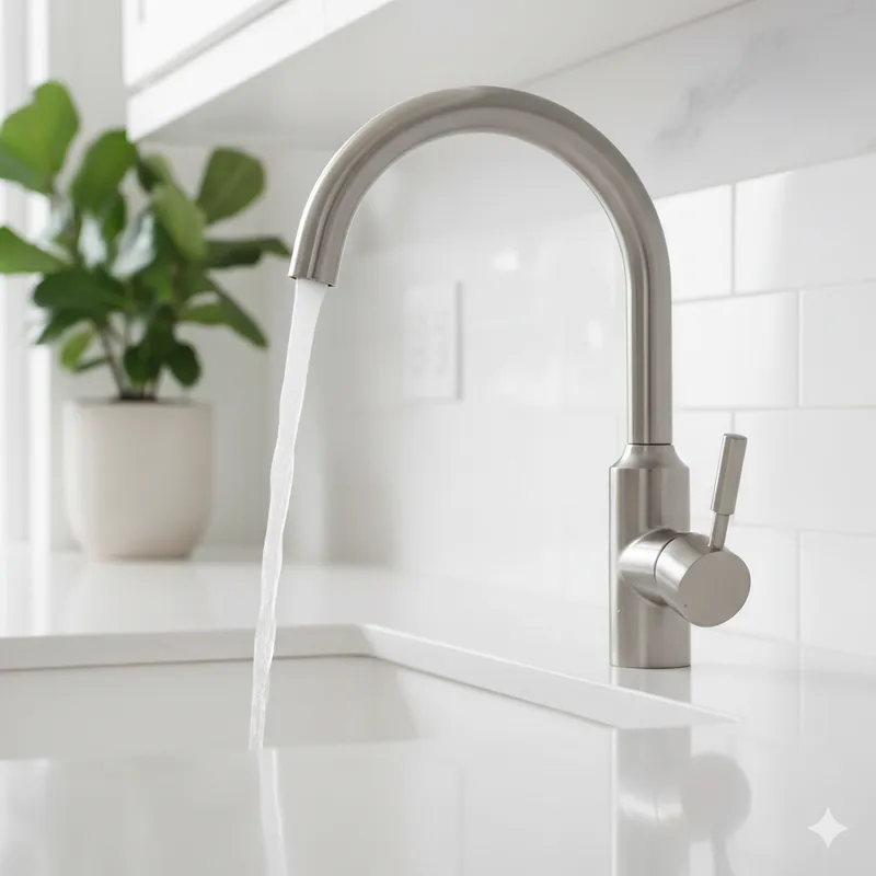 Instalação de torneira de cozinha